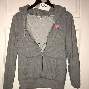 Heather Gray Love Pink jacket